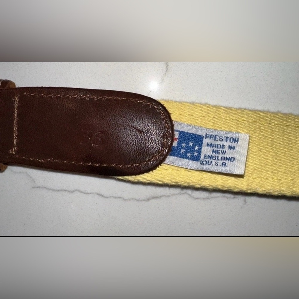 Preston Boys Size 36 Leather Marlin Belt Fish Made New England USA Beach Preppy - Picture 6 of 10